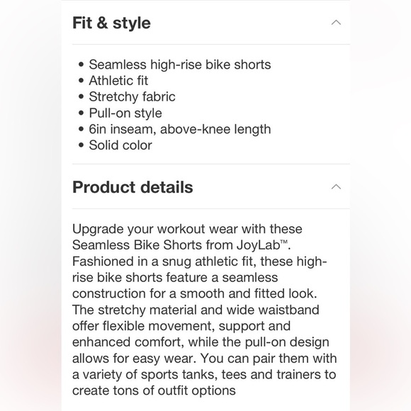 Women's Seamless High-Rise Bike Shorts
6" - JoyLab™ Purple XS new - Picture 4 of 5